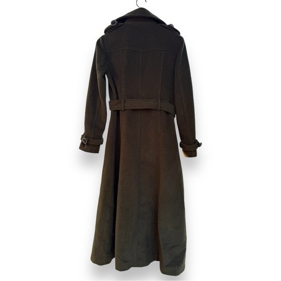 Express Olive Green Trench Double-Breasted Belted Military Small - Picture 2 of 7